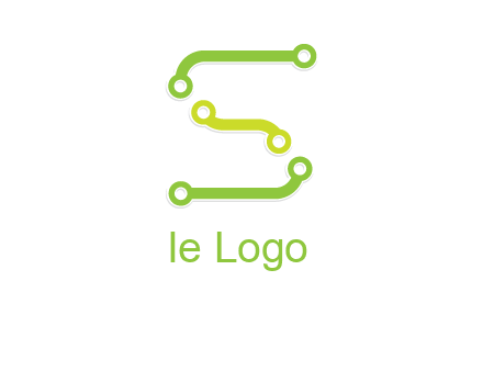 letter S with technology cables logo