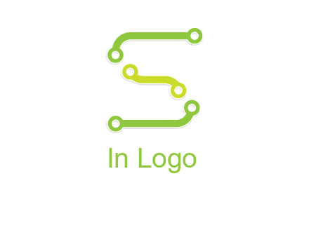 letter S with technology cables logo