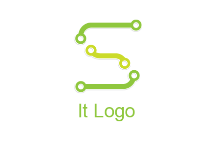 letter S with technology cables logo