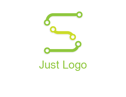 letter S with technology cables logo