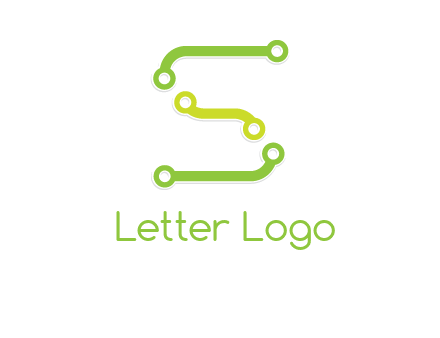 letter S with technology cables logo