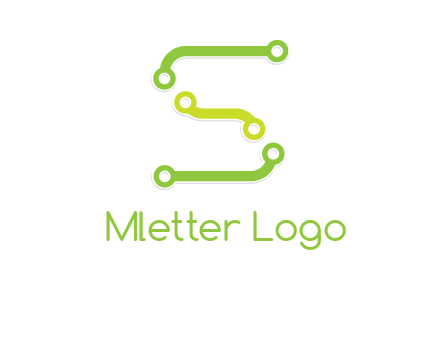 letter S with technology cables logo