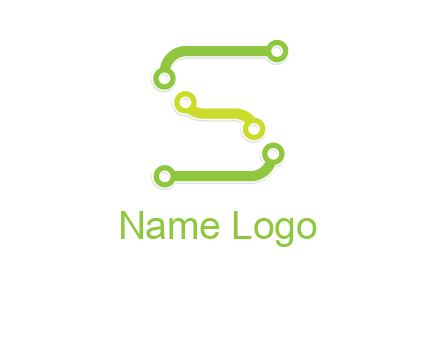 letter S with technology cables logo