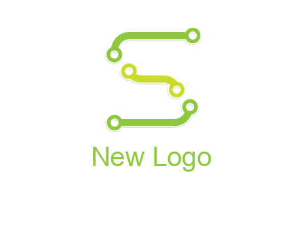 letter S with technology cables logo
