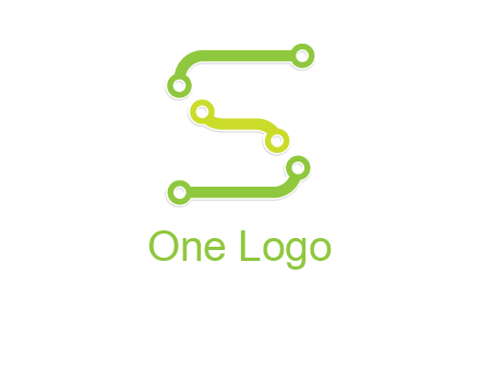 letter S with technology cables logo