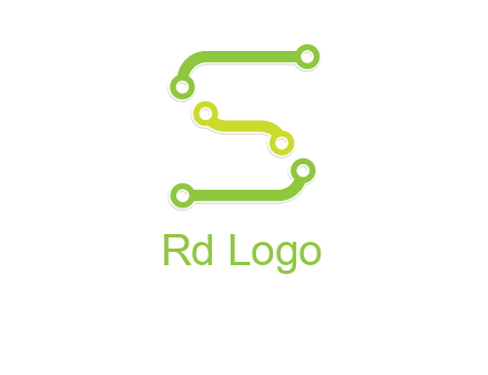letter S with technology cables logo
