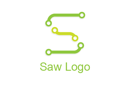 letter S with technology cables logo