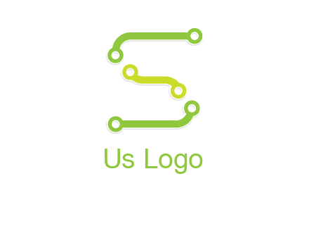 letter S with technology cables logo