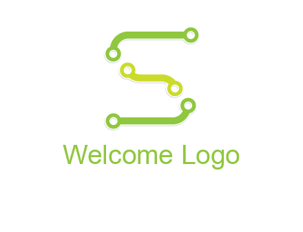 letter S with technology cables logo