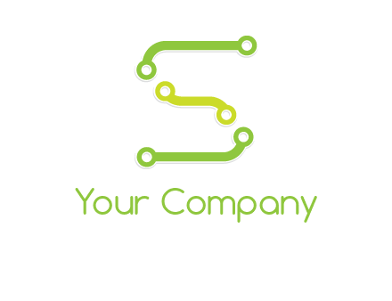 letter S with technology cables logo
