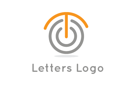 letter t merge with power button logo