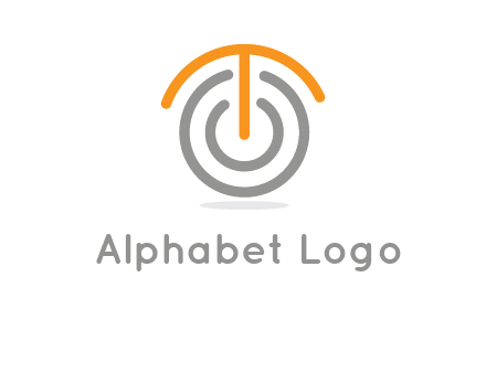 letter t merge with power button logo