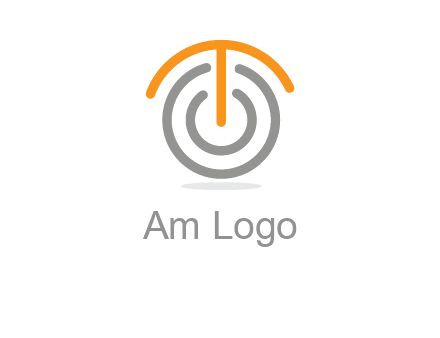 letter t merge with power button logo