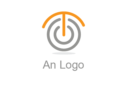letter t merge with power button logo