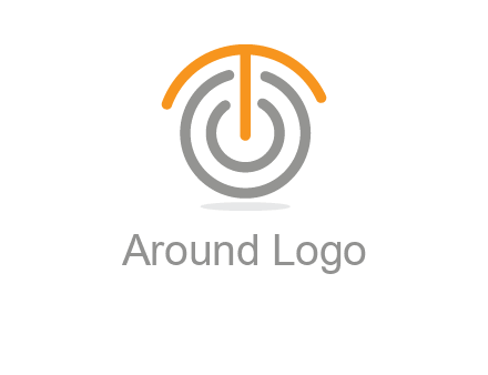 letter t merge with power button logo