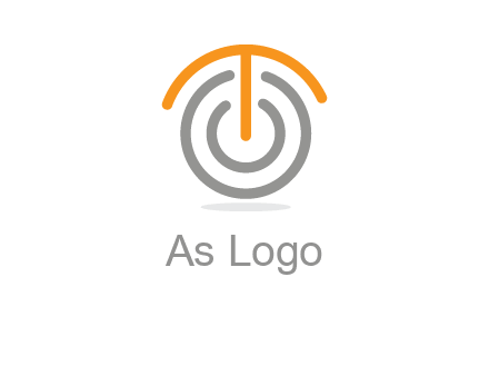 letter t merge with power button logo
