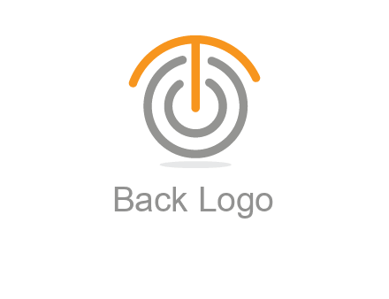 letter t merge with power button logo