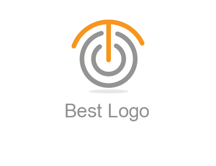 letter t merge with power button logo