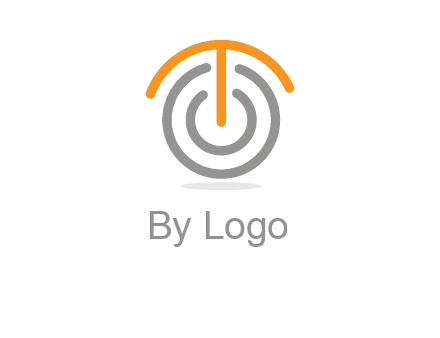 letter t merge with power button logo