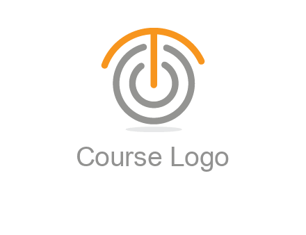 letter t merge with power button logo