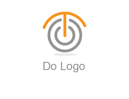 letter t merge with power button logo