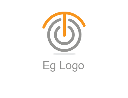 letter t merge with power button logo