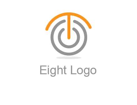 letter t merge with power button logo
