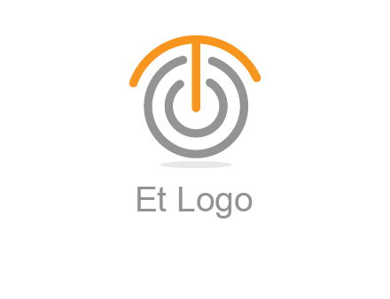 letter t merge with power button logo