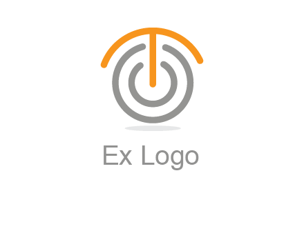 letter t merge with power button logo
