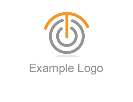 letter t merge with power button logo