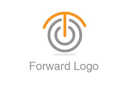 letter t merge with power button logo