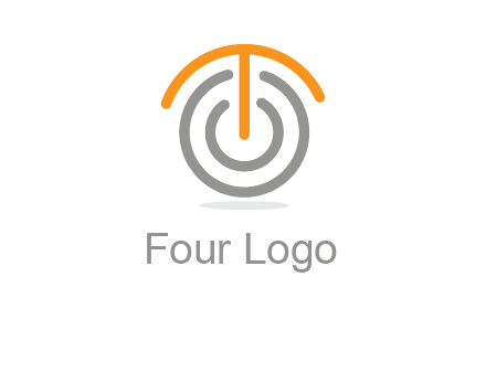 letter t merge with power button logo