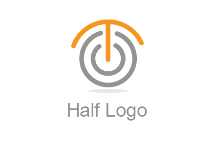 letter t merge with power button logo