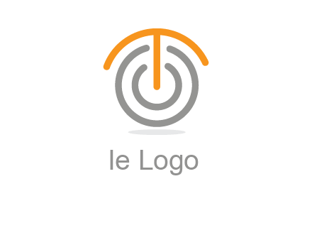 letter t merge with power button logo