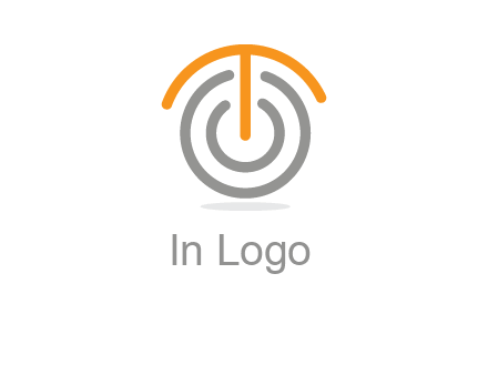 letter t merge with power button logo
