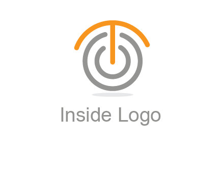 letter t merge with power button logo