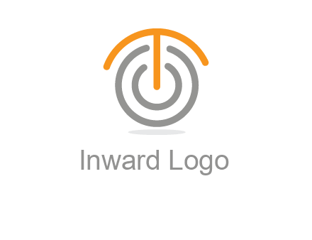 letter t merge with power button logo