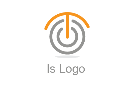 letter t merge with power button logo