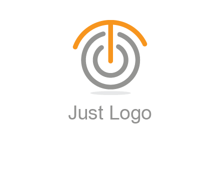 letter t merge with power button logo