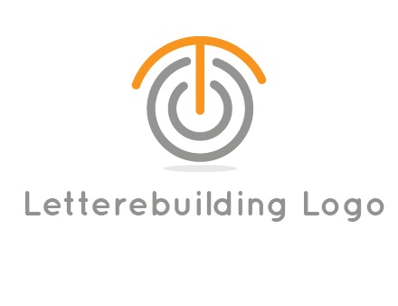 letter t merge with power button logo