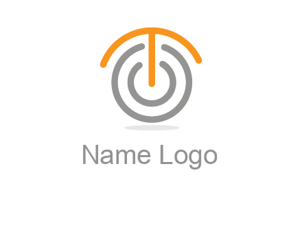 letter t merge with power button logo