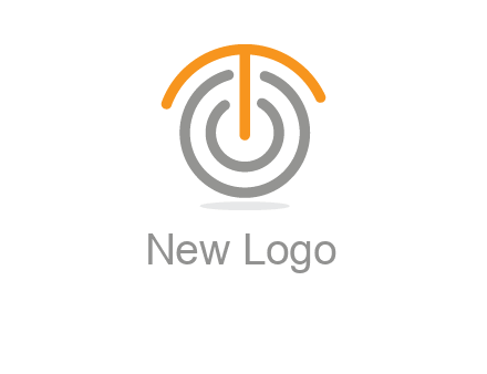 letter t merge with power button logo