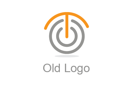 letter t merge with power button logo