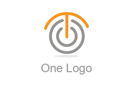 letter t merge with power button logo