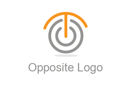 letter t merge with power button logo