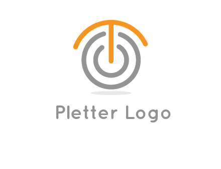 letter t merge with power button logo