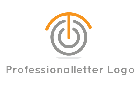 letter t merge with power button logo