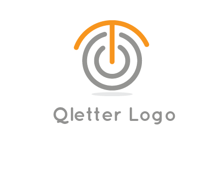 letter t merge with power button logo