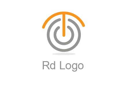 letter t merge with power button logo