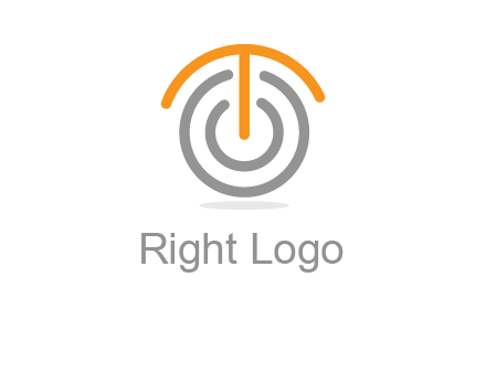 letter t merge with power button logo